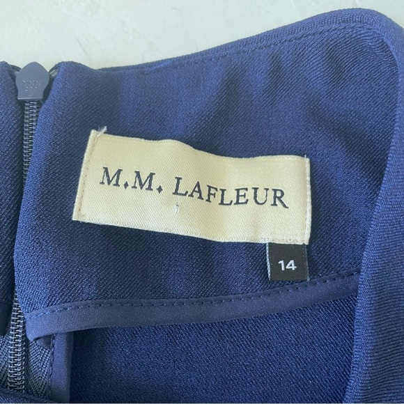 M.M LAFLEUR The Emily Dress - WonderTex Navy Blue Stretchy Formal Dress Size 14 - Picture 7 of 11